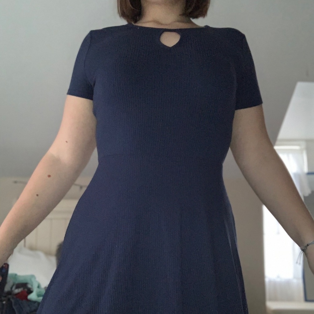 navy blue skater dress